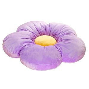 Purple flower pillow with yellow middle